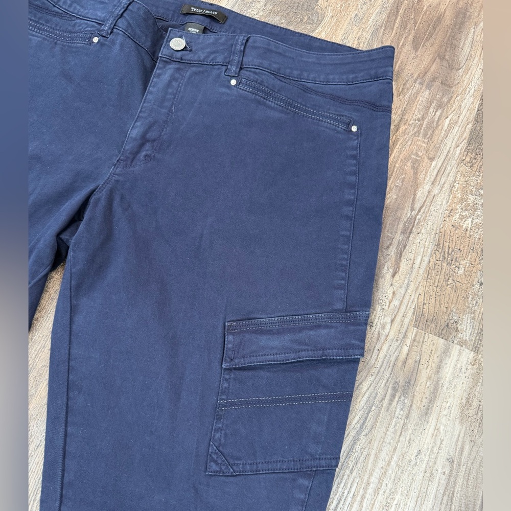 White House Black Market Women’s Size 16 Dark Blue Skinny Pants Lace Ankle - Picture 4 of 10